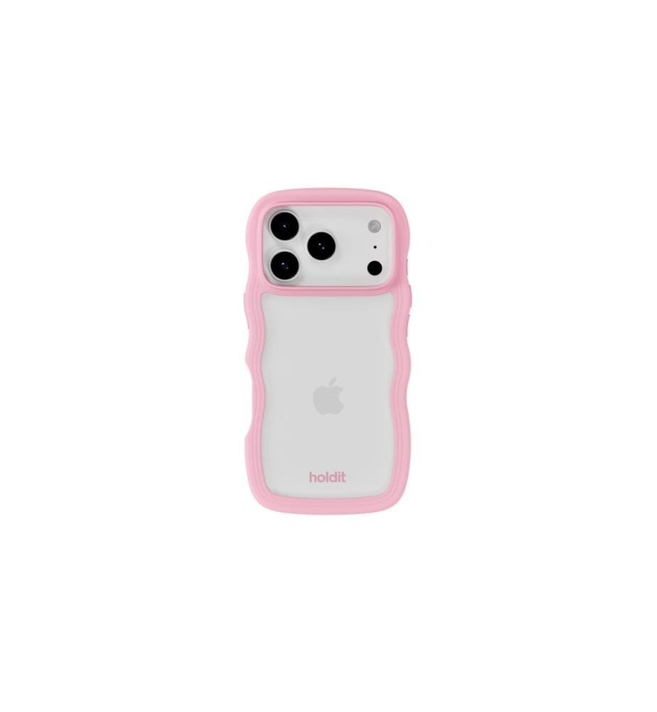 HOLDIT - Coque arrière Wavy iPhone 17 Pro Max Transparent/Rose
