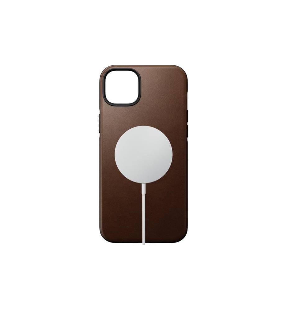NOMAD - Coque arrière Modern Leather iPhone 14 Plus Brun