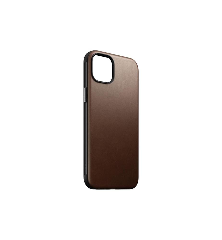 NOMAD - Coque arrière Modern Leather iPhone 15 Plus Brun