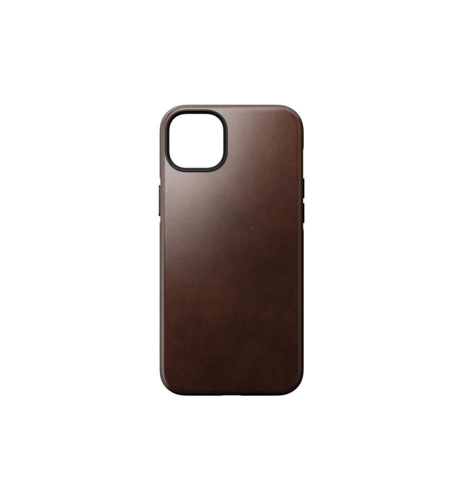 NOMAD - Coque arrière Modern Leather Horween iPhone 14 Plus Brun