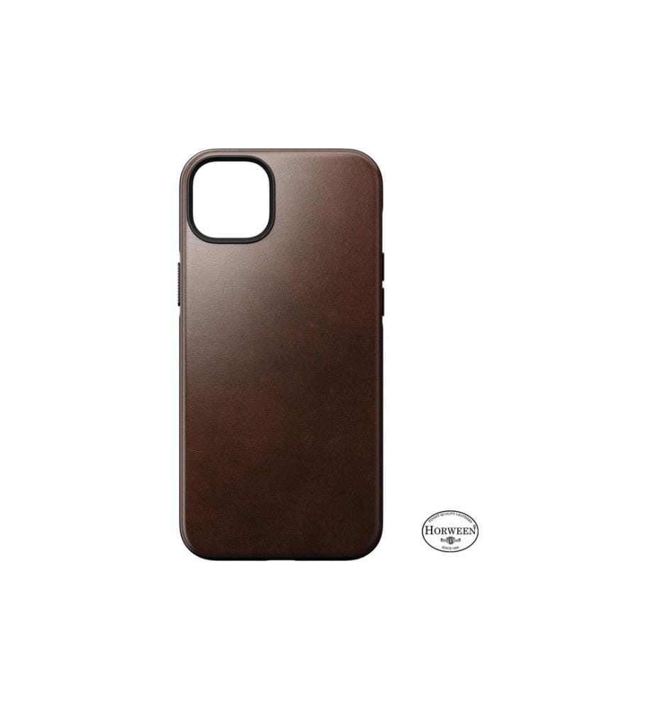 NOMAD - Coque arrière Modern Leather Horween iPhone 14 Plus Brun