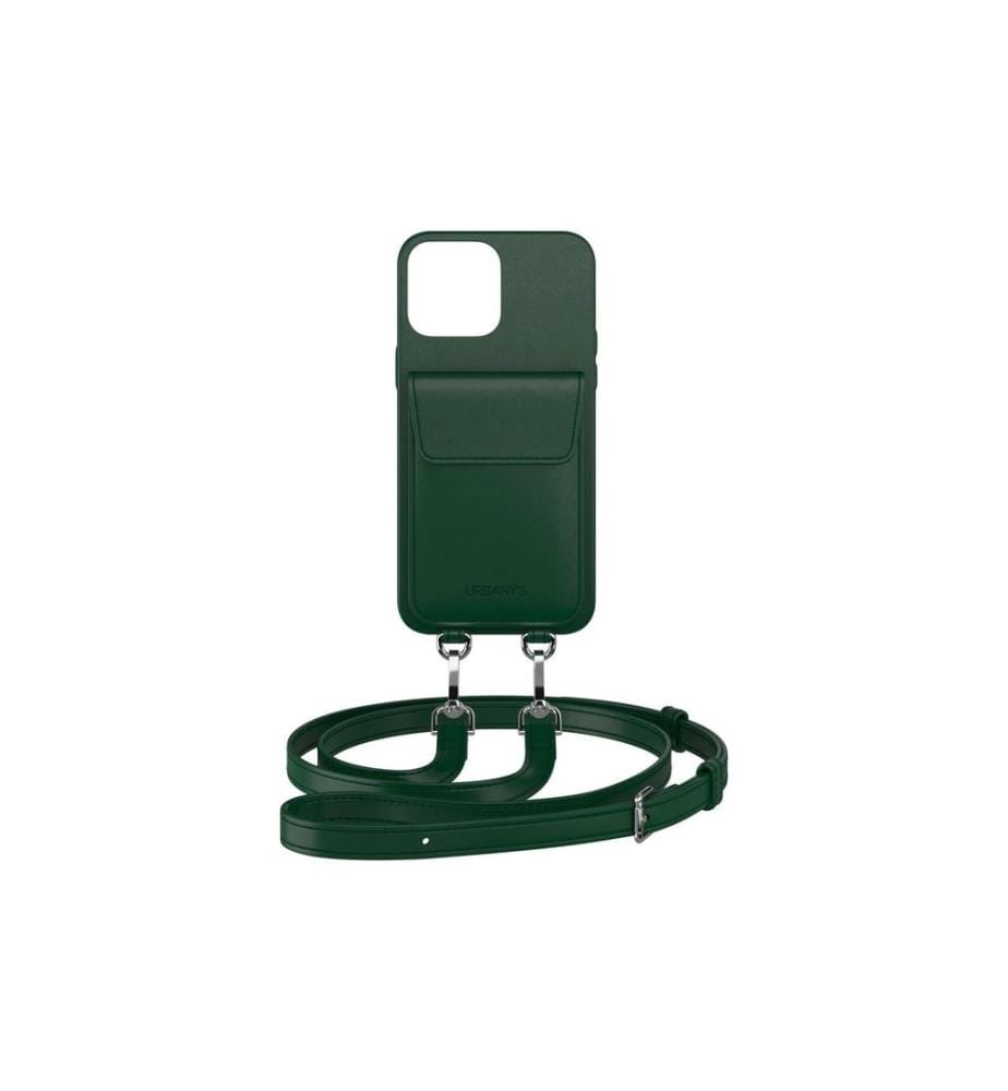 URBANY'S - Necklace Case Chaîne à main+ iPhone 16 Pro Racing Green