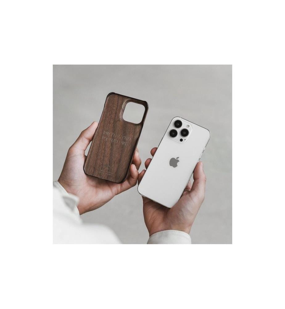 WOODCESSORIES - Coque arrière Slim Case iPhone 14 Plus Noix