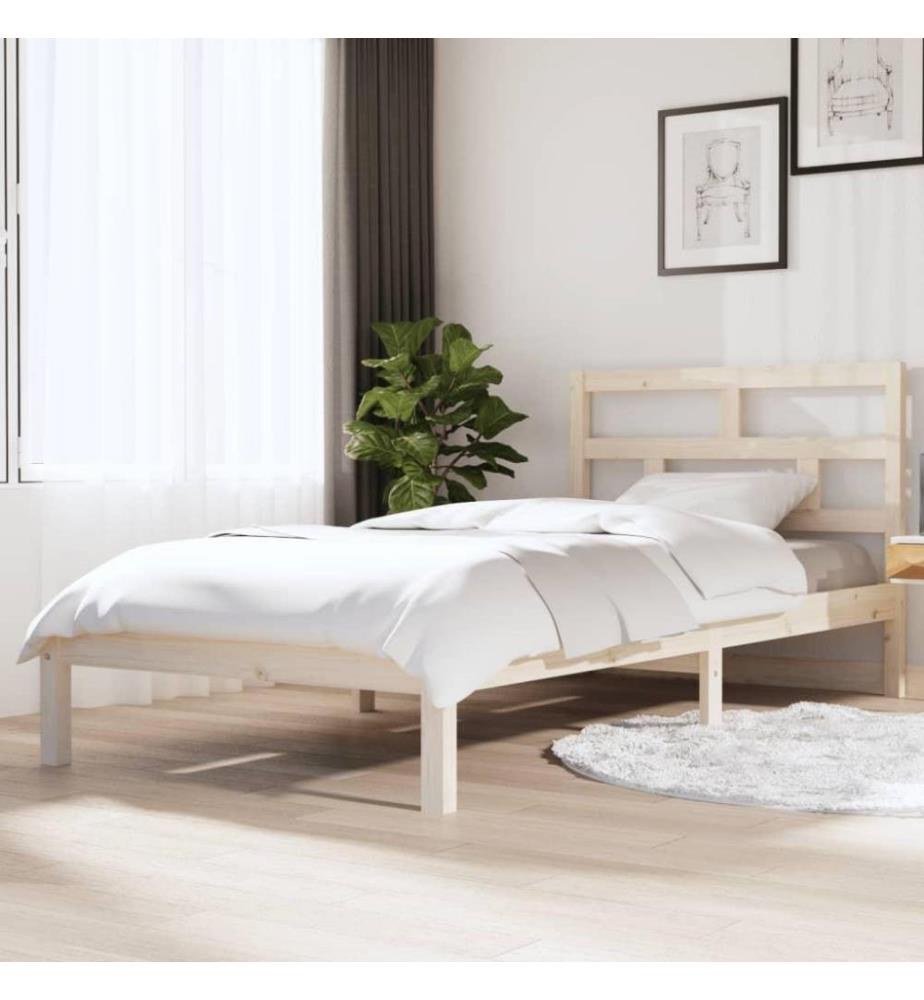 Cadre de lit Bois de pin massif 90x200 cm
