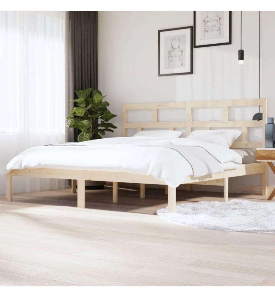 Cadre de lit Bois de pin massif 200x200 cm