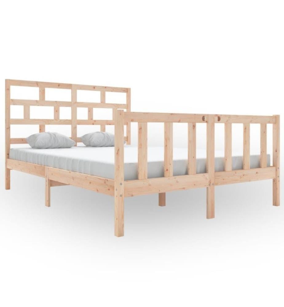 Cadre de lit Bois de pin massif 140x200 cm