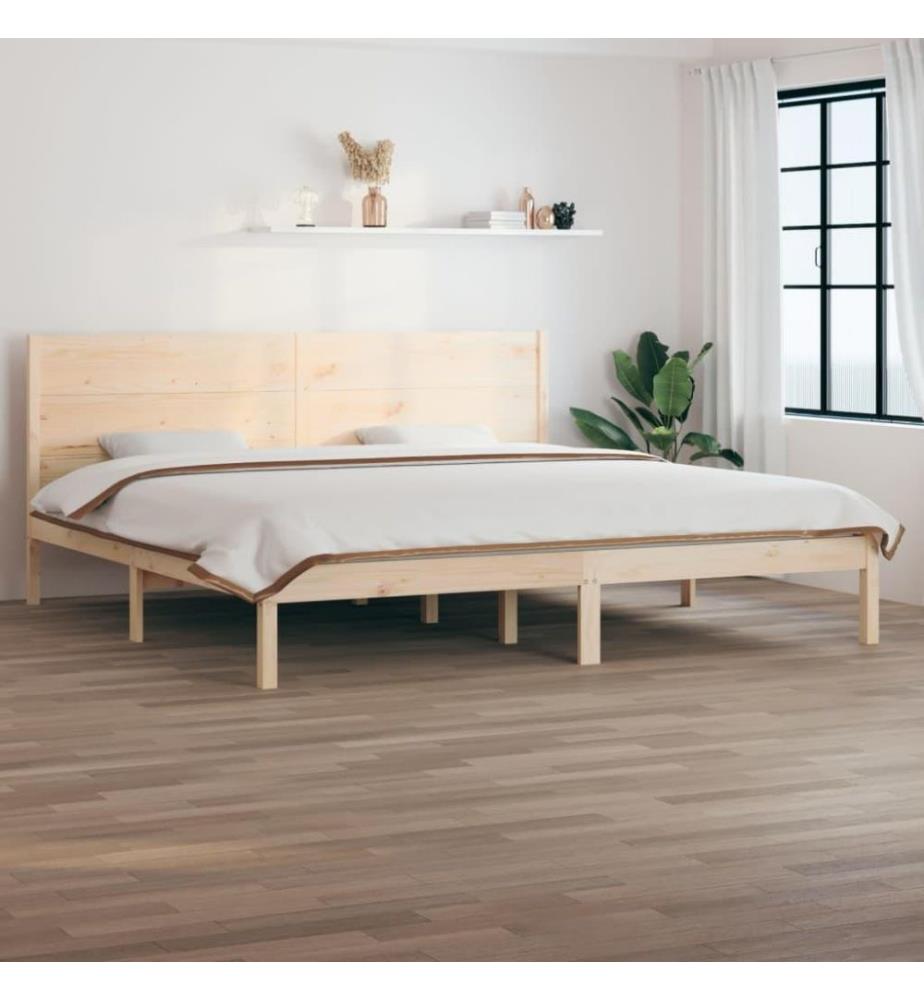 Cadre de lit Bois de pin massif 200x200 cm