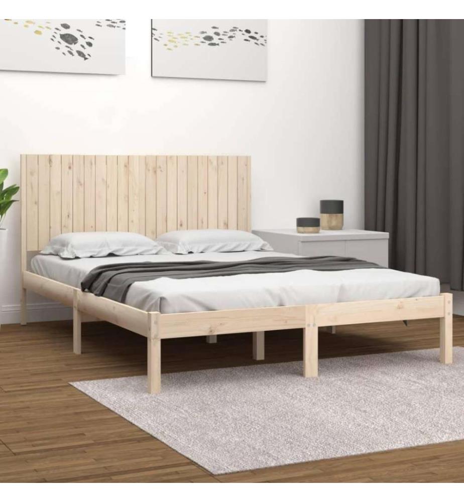 Cadre de lit Bois de pin massif 200x200 cm