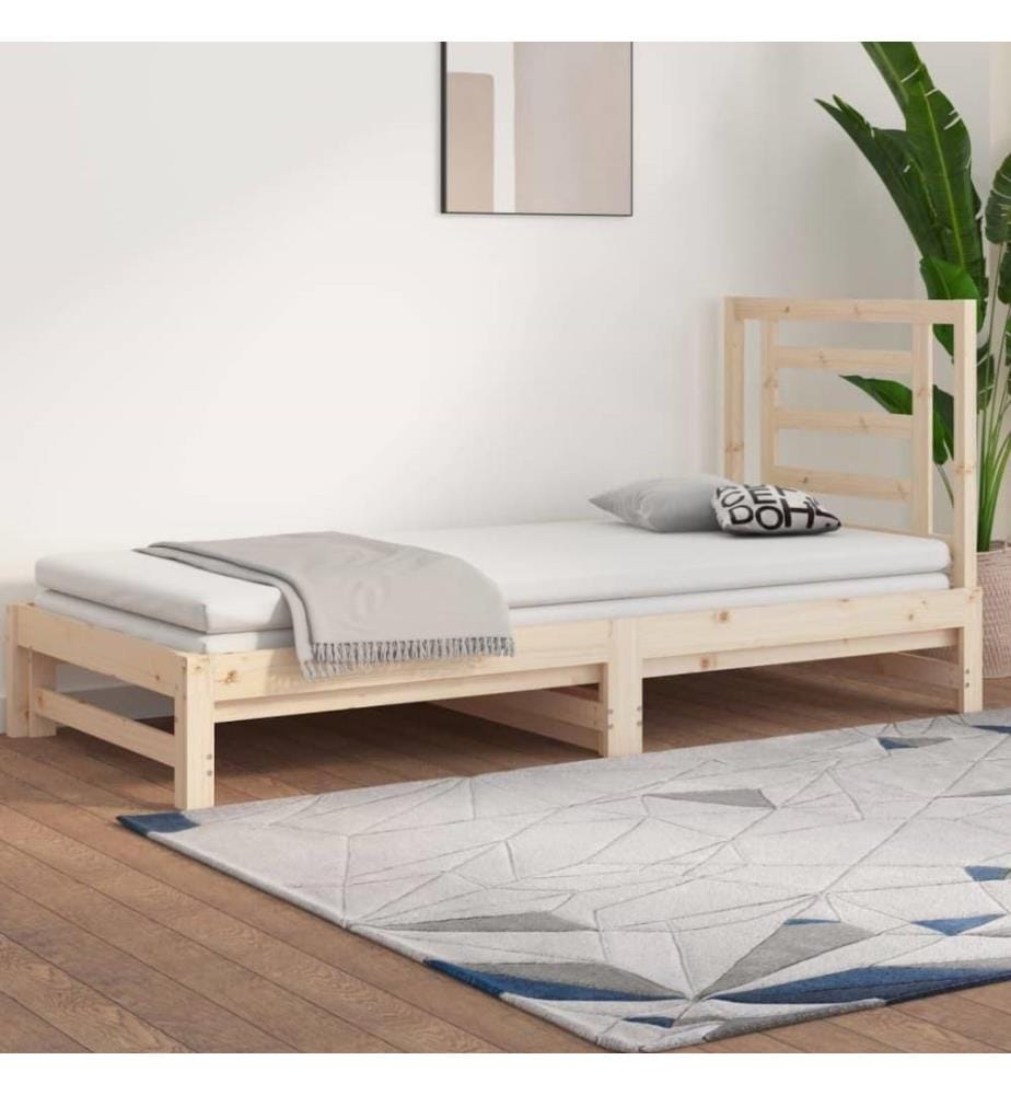 Lit coulissant 2x(90x190) cm Bois de pin massif