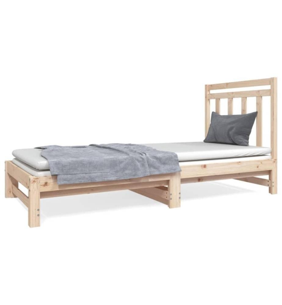 Lit coulissant 2x(90x190) cm Bois de pin massif