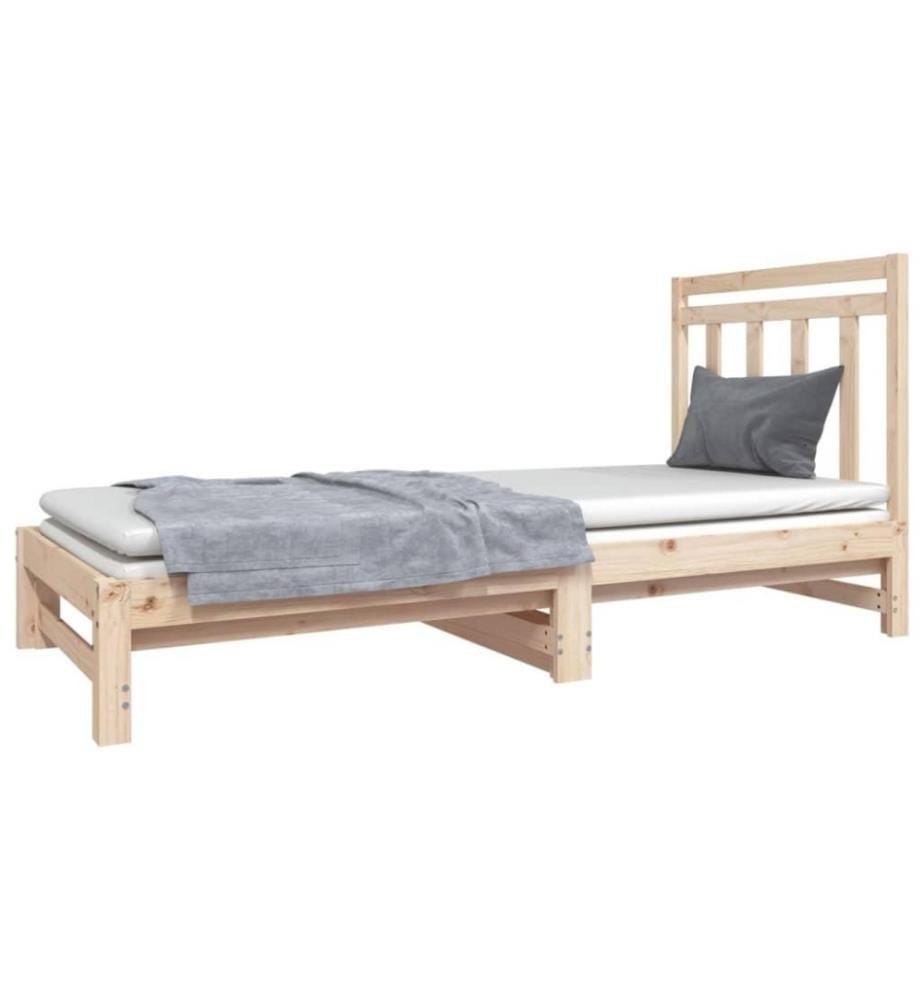Lit coulissant 2x(90x190) cm Bois de pin massif