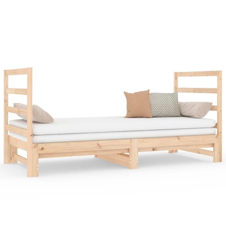Lit coulissant 2x(90x190) cm Bois de pin massif