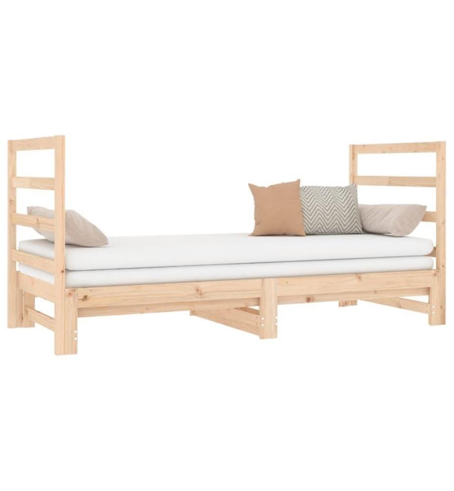 Lit coulissant 2x(90x190) cm Bois de pin massif