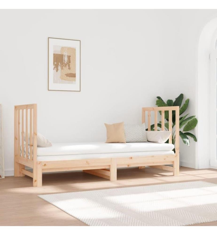 Lit coulissant 2x(90x190) cm Bois de pin massif