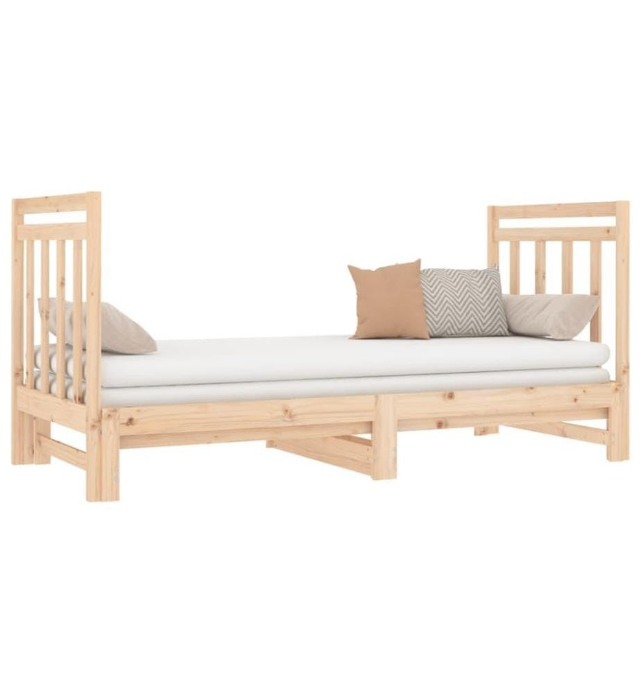 Lit coulissant 2x(90x190) cm Bois de pin massif