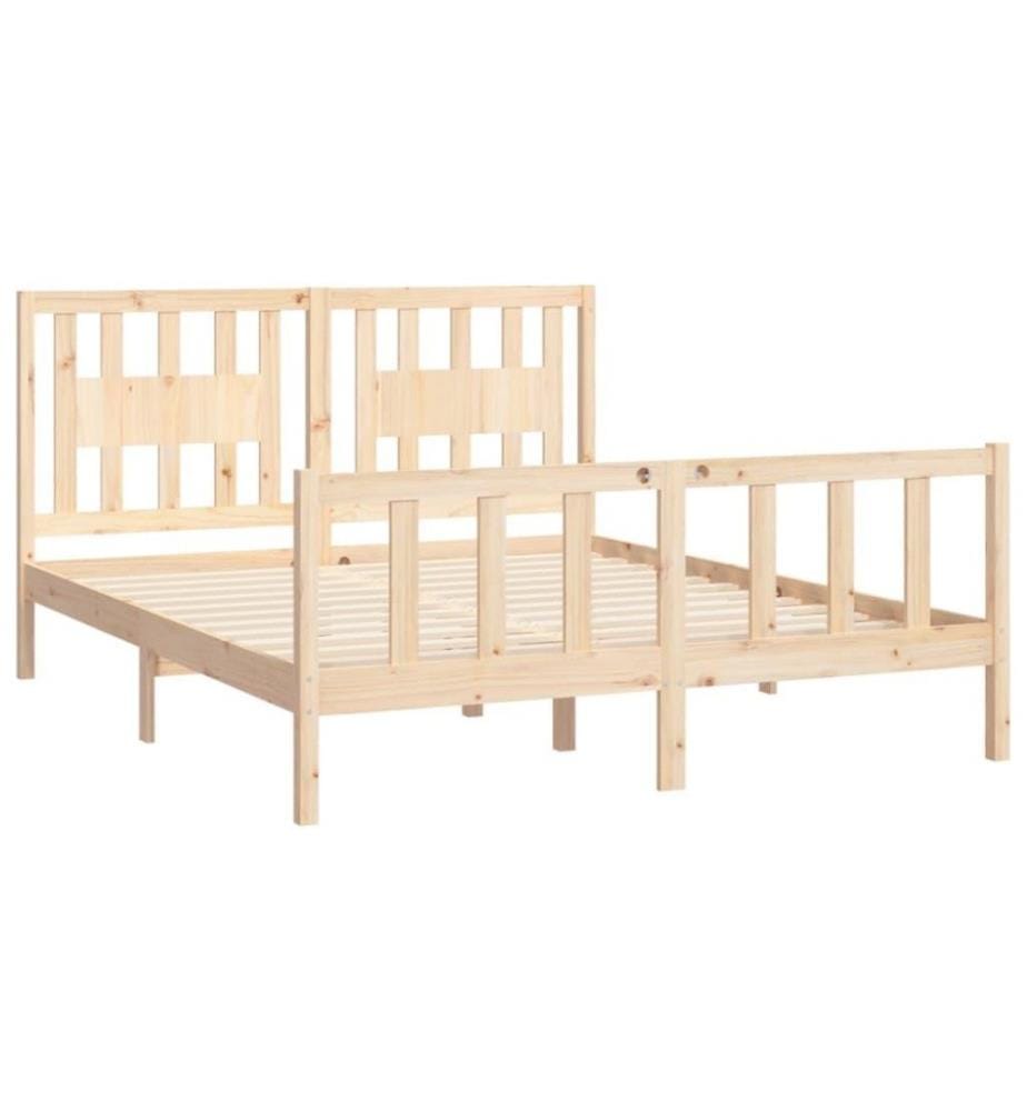 Cadre de lit avec tête de lit bois de pin massif 160x200 cm