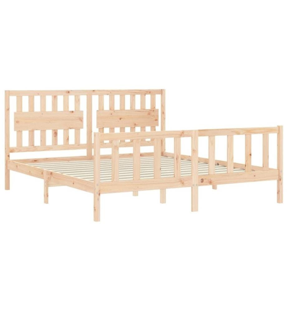 Massivholzbett mit Kopfteil