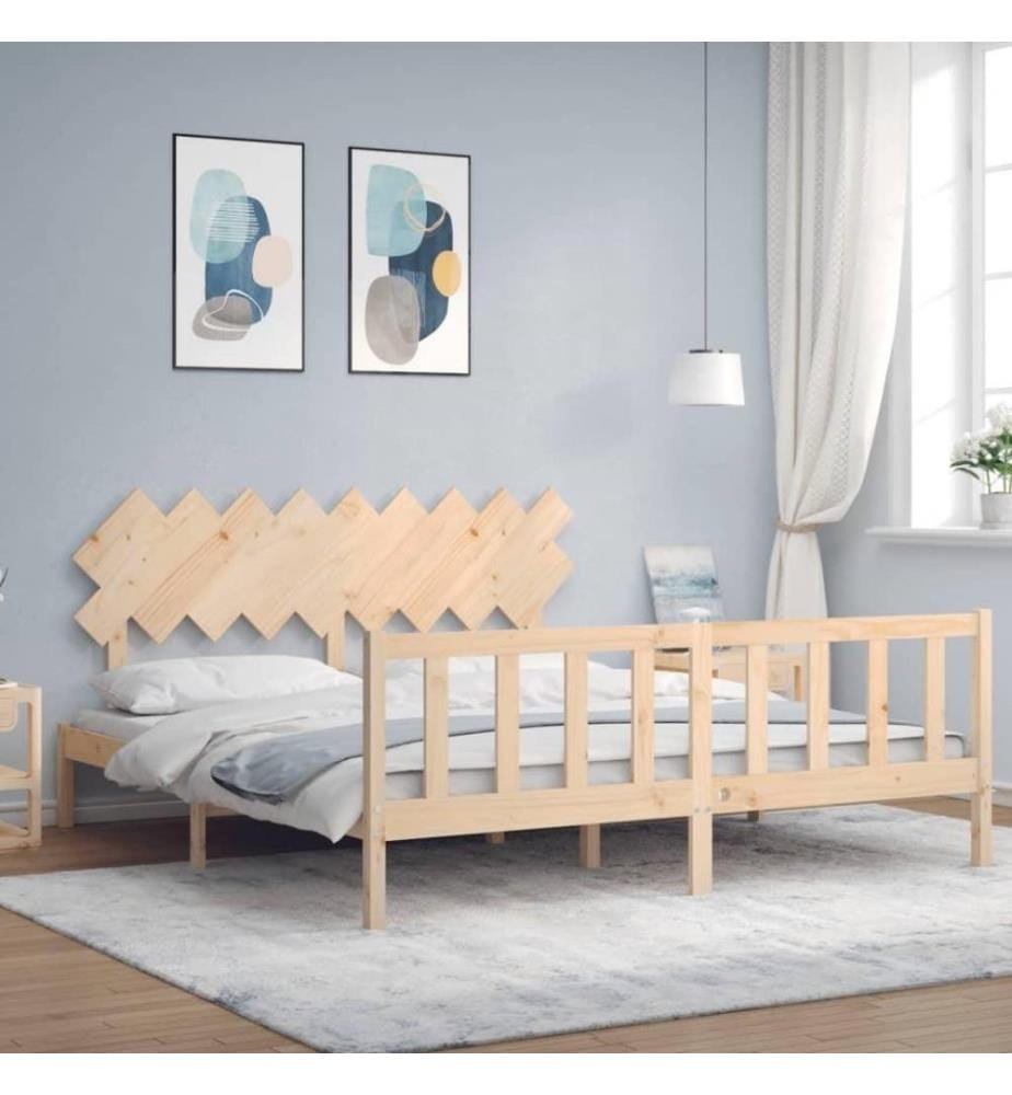 Massivholzbett mit Kopfteil 6FT Super King