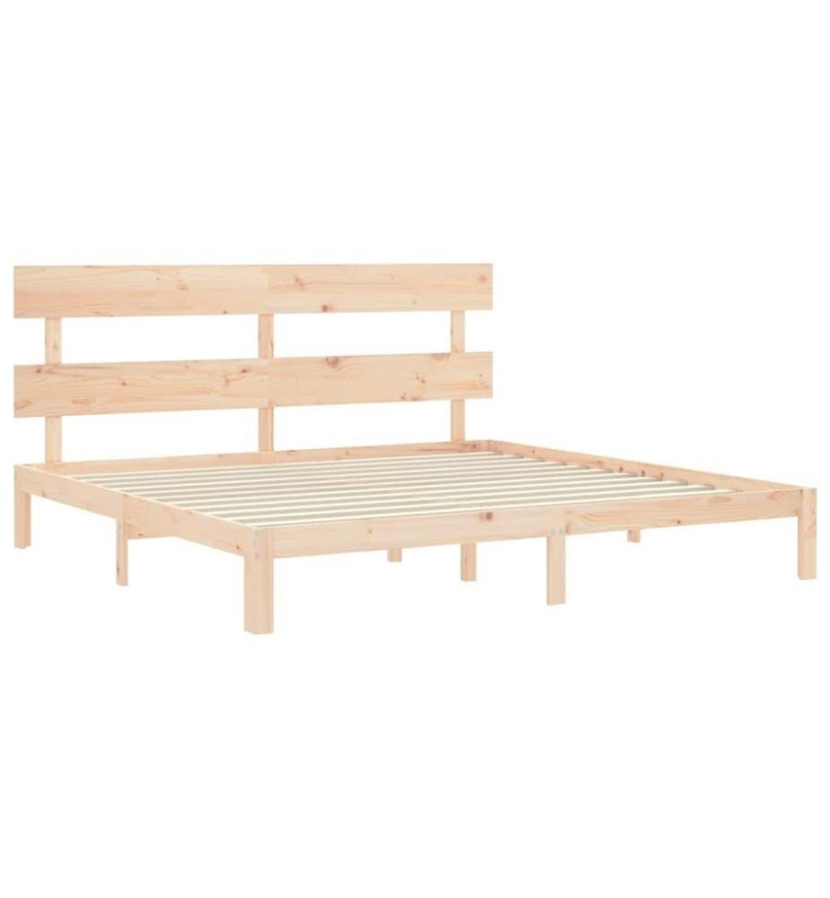 Cadre de lit avec tête de lit 200x200 cm bois massif
