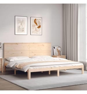 Cadre de lit avec tête de lit 200x200 cm bois massif