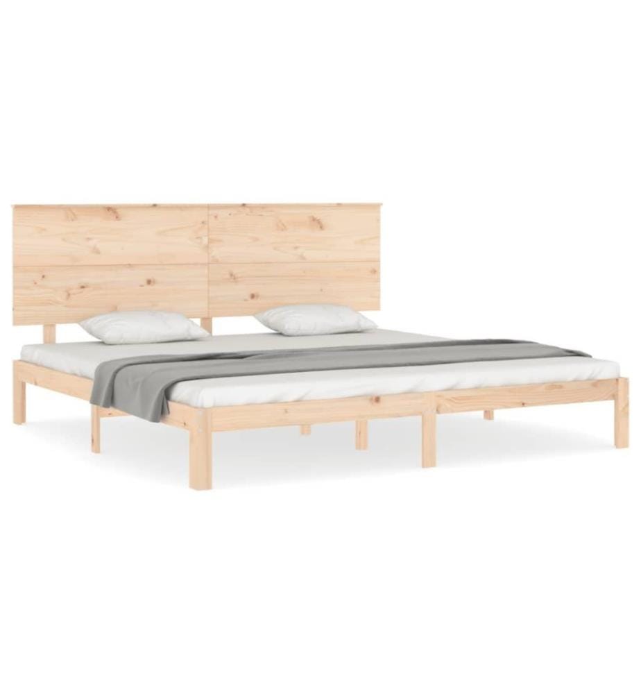 Cadre de lit avec tête de lit 200x200 cm bois massif