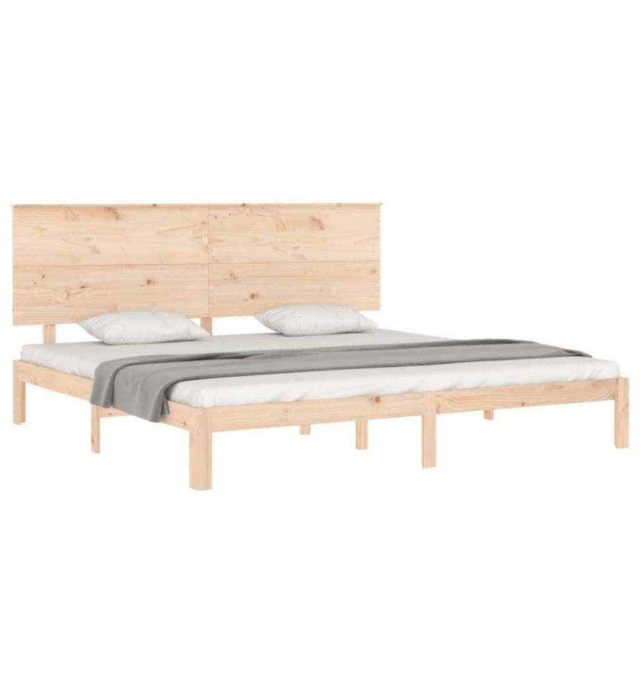Cadre de lit avec tête de lit 200x200 cm bois massif