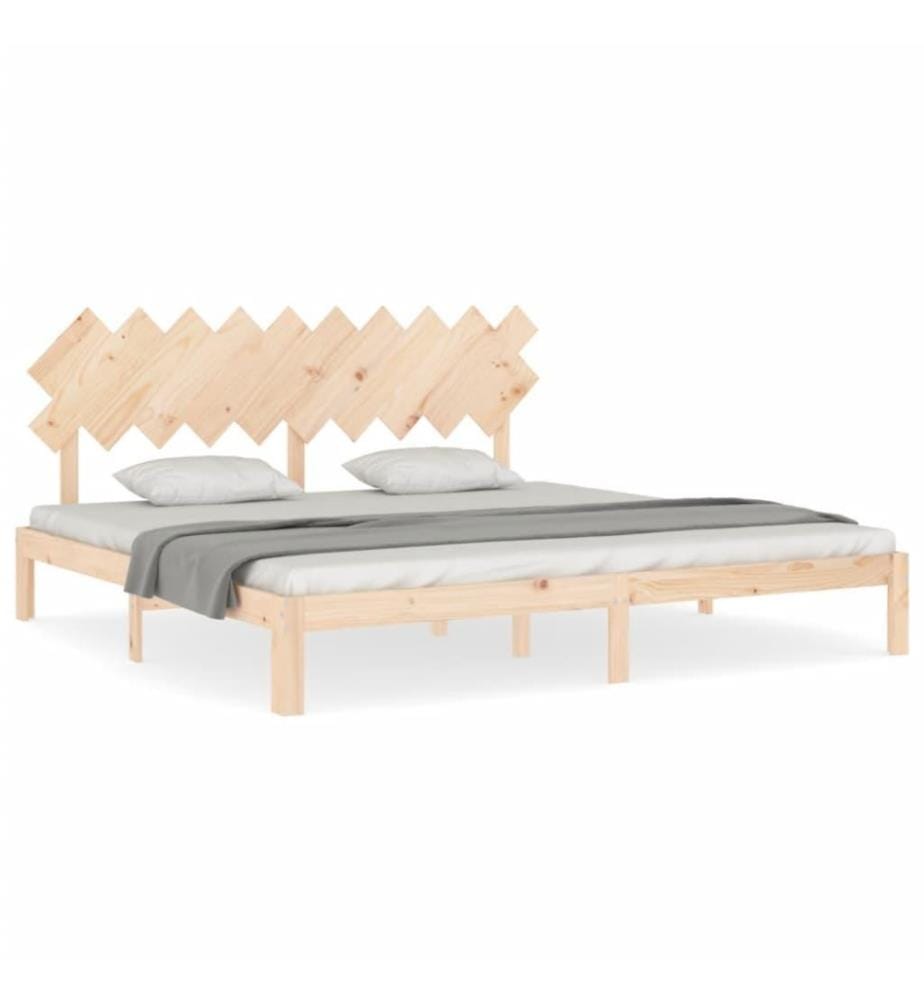 Cadre de lit avec tête de lit 200x200 cm bois massif