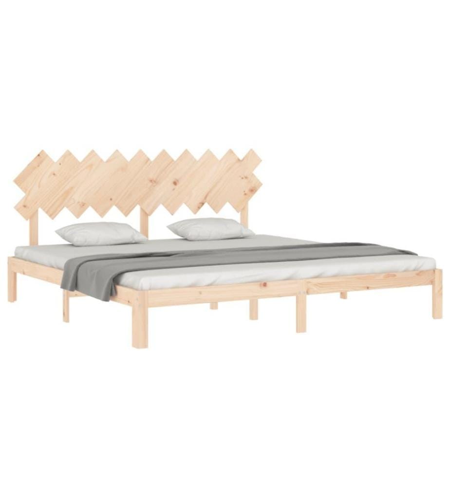 Cadre de lit avec tête de lit 200x200 cm bois massif