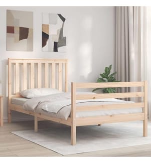 Massivholzbett mit Kopfteil 100x200 cm