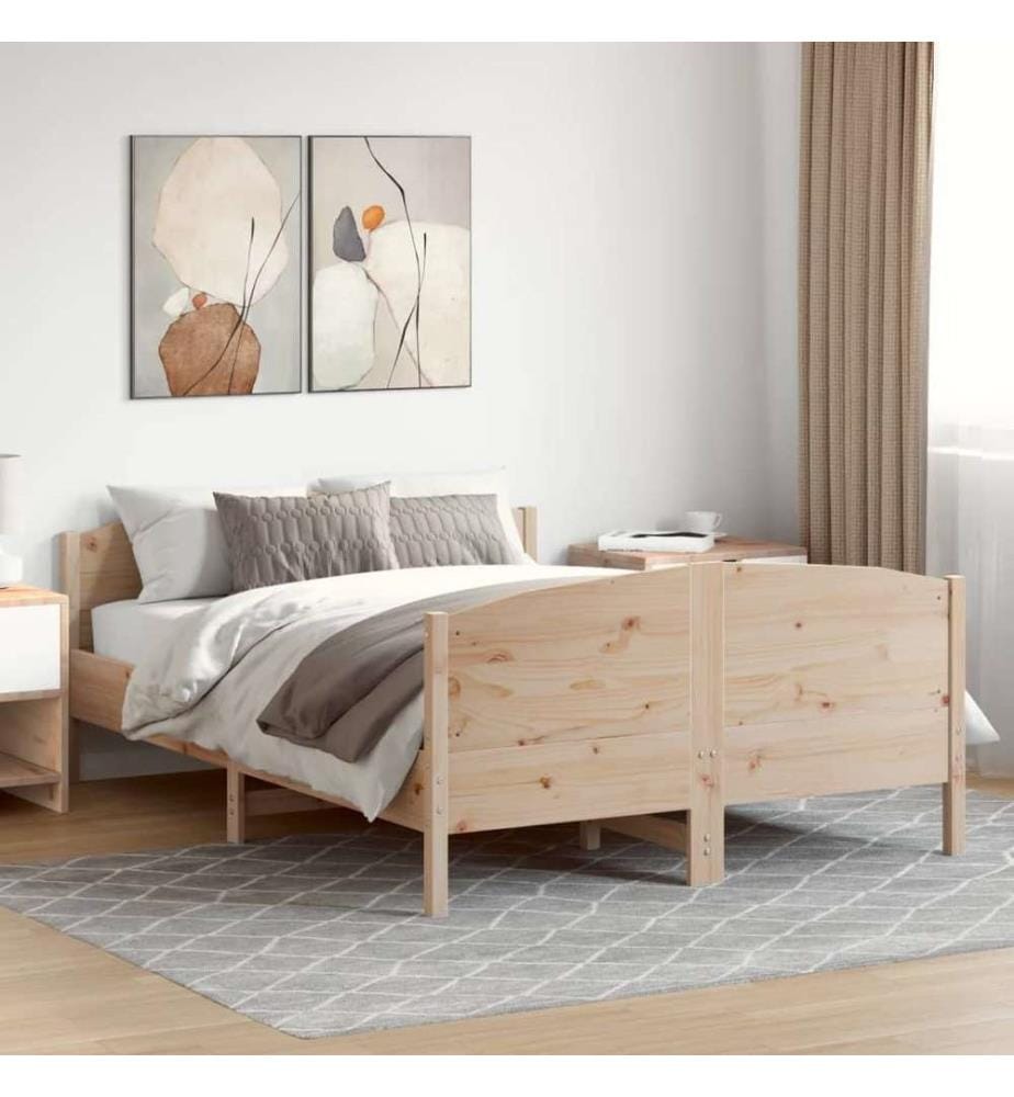 Massivholzbett mit Kopfteil 120x200 cm Kiefer