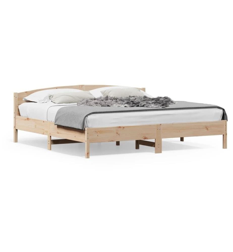Cadre de lit avec tête de lit 180x200 cm bois de pin massif