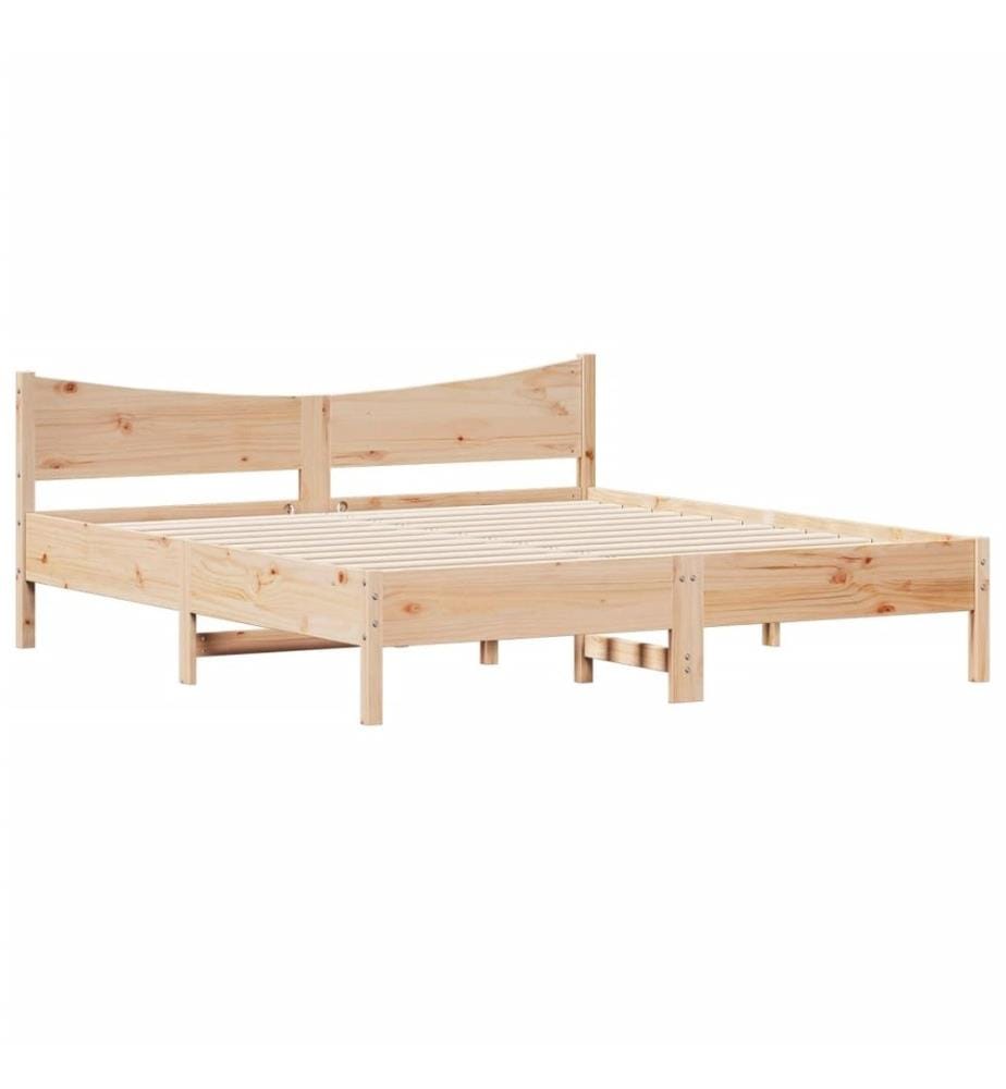 Cadre de lit avec tête de lit 180x200 cm bois de pin massif