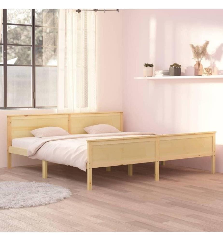 Cadre de lit Bois de pin massif 200x200 cm