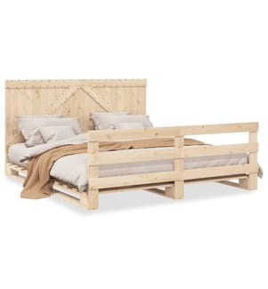Cadre de lit avec tête de lit 200x200 cm Bois de pin massif