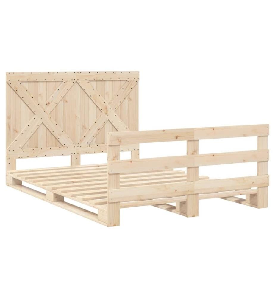 Cadre de lit avec tête de lit 160x200 cm bois de pin massif