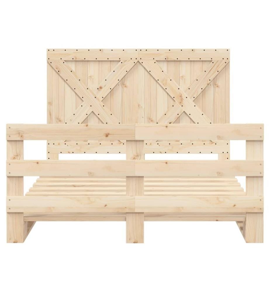 Cadre de lit avec tête de lit 160x200 cm bois de pin massif
