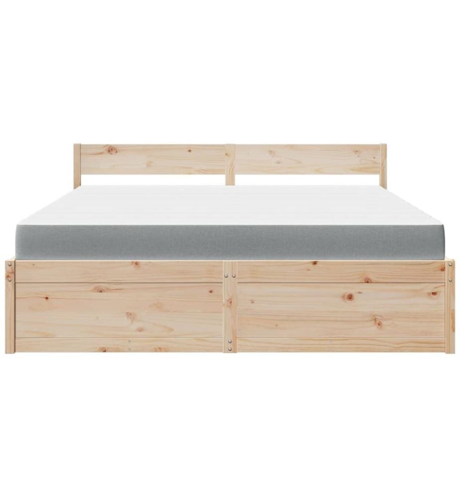 Bett mit Schubladen und Matratze 180x200 cm Massivholz Kiefer