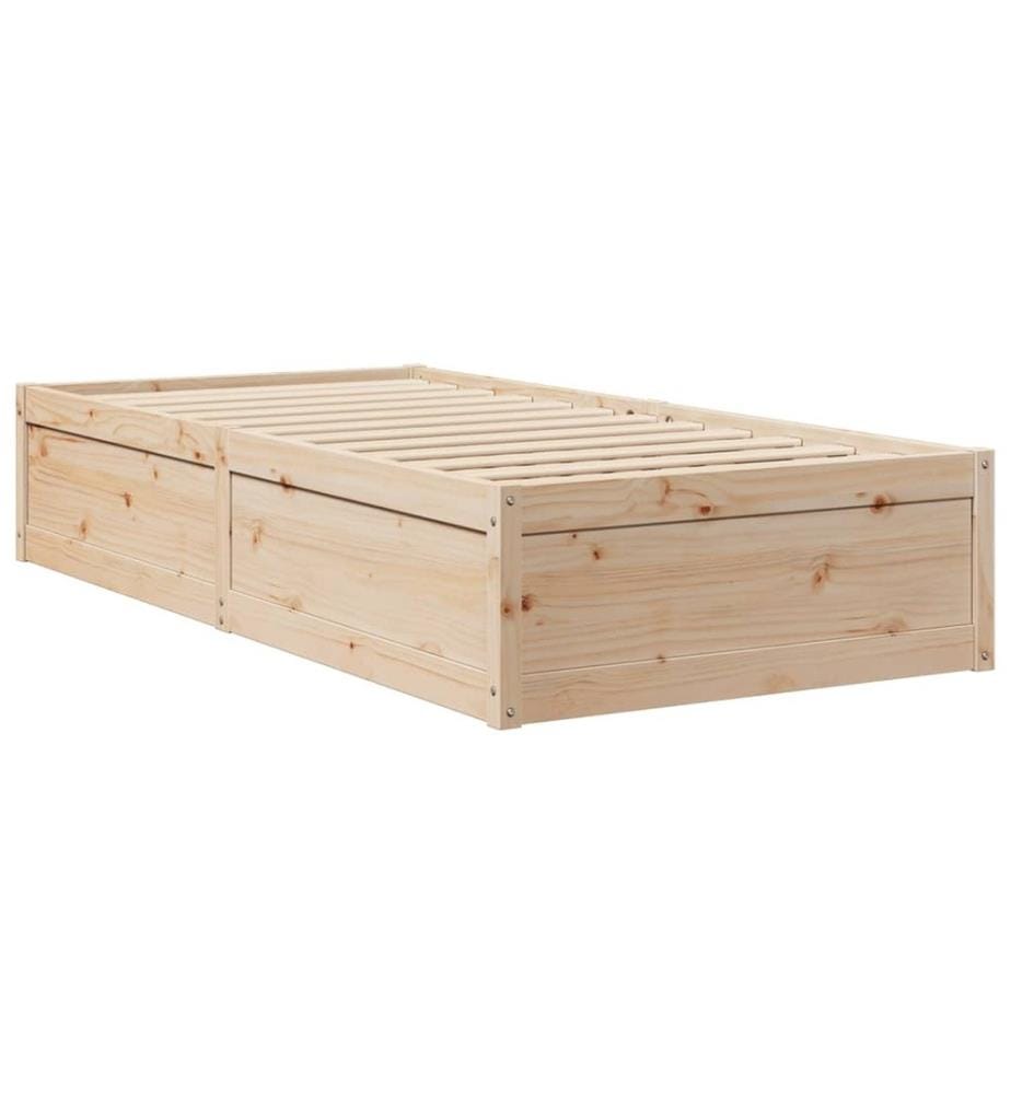 Bett mit Matratze 90x190 cm Massivholz Kiefer