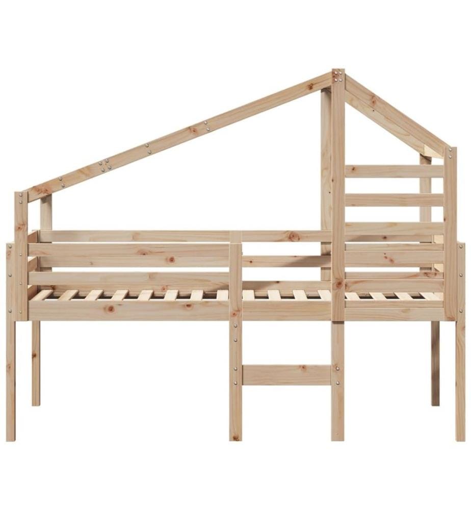 Lit haut avec toit 80x200 cm bois de pin massif