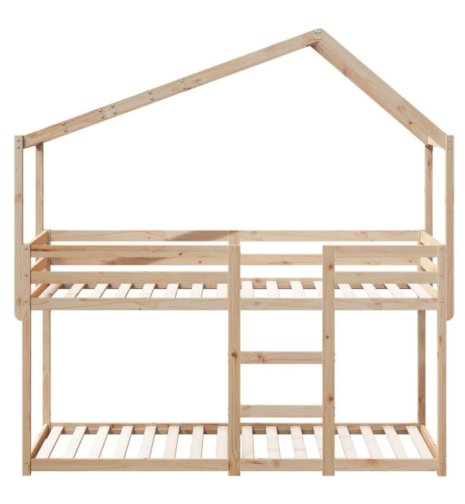 Lit superposé avec toit 90x190 cm bois massif de pin