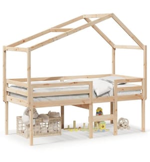 Lit haut avec toit 75x190 cm bois de pin massif