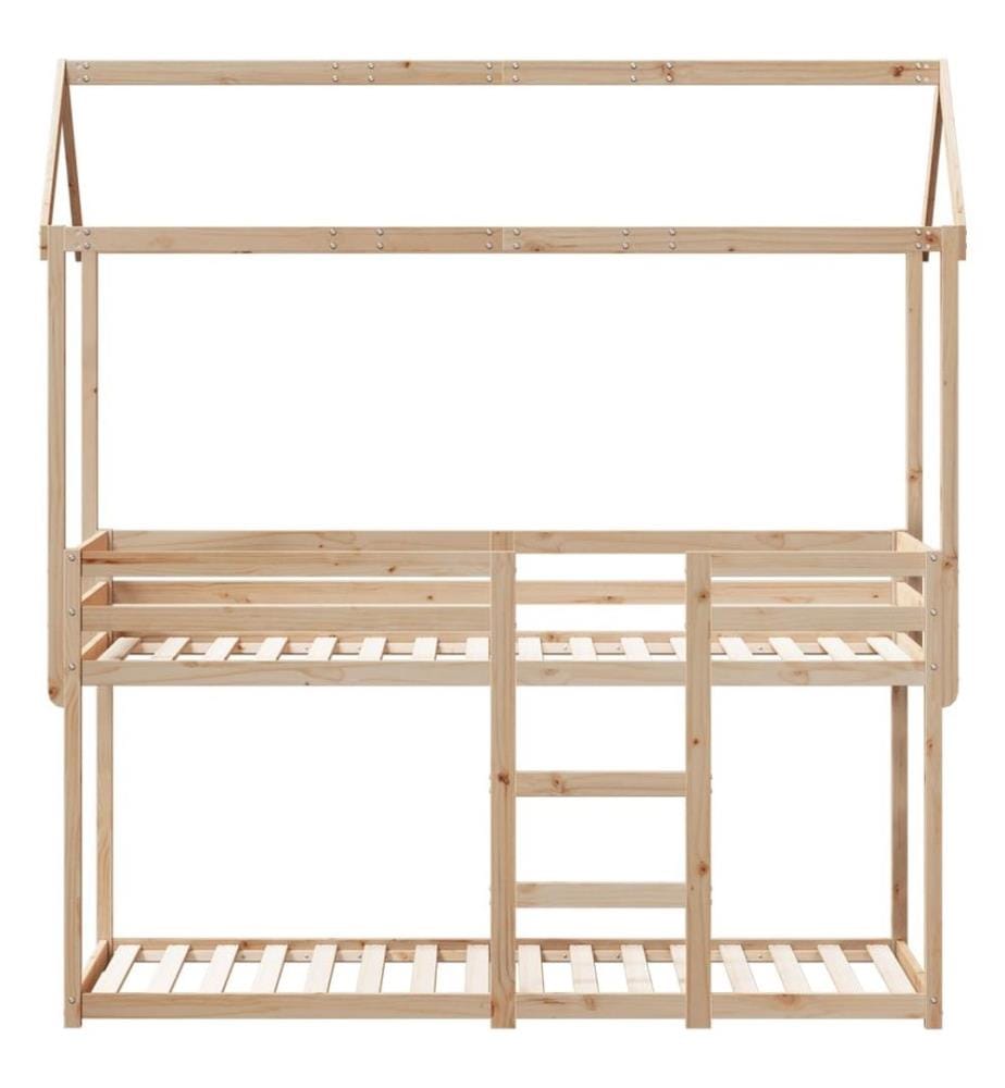 Lit superposé avec toit 90x200 cm bois de pin massif