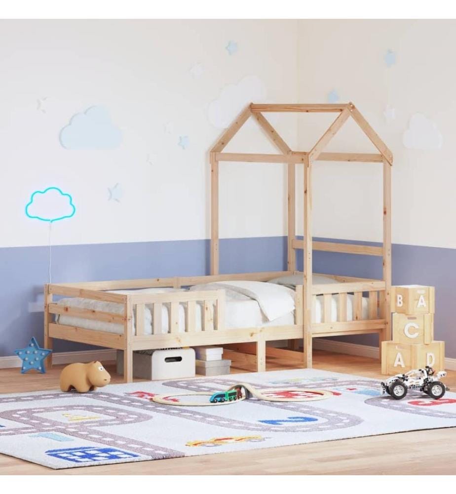 Cadre de lit avec toit 80x200 cm bois de pin massif