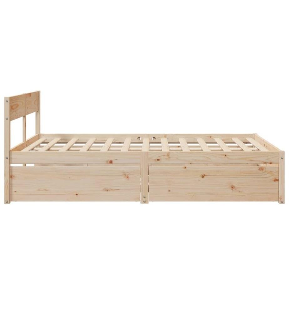 Cadre de lit avec tiroirs 160x200 cm bois massif de pin