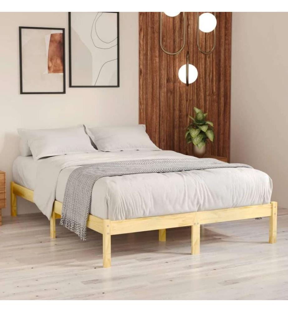 Cadre de lit Bois massif 135x190 cm Double