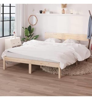 Cadre de lit Bois de pin massif 120x190 cm UK petit double