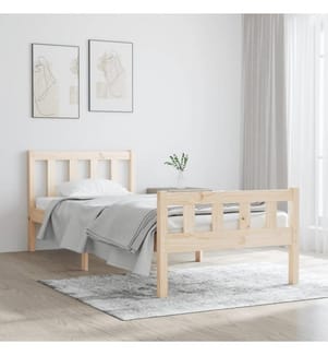 Cadre de lit bois massif 90x190 cm simple