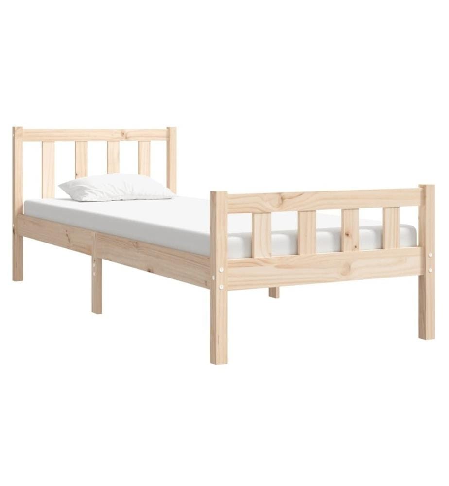Cadre de lit bois massif 90x190 cm simple