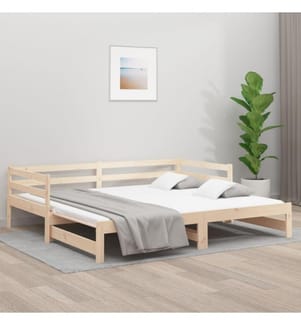 Lit coulissant 2x(90x190) cm Bois de pin massif