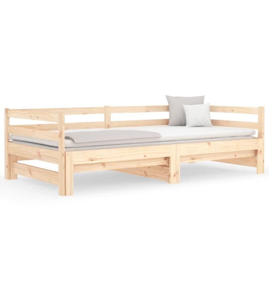 Lit coulissant 2x(90x190) cm Bois de pin massif